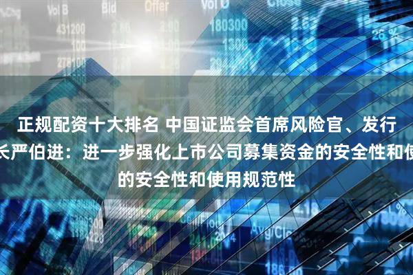 正规配资十大排名 中国证监会首席风险官、发行监管司司长严伯进：进一步强化上市公司募集资金的安全性和使用规范性